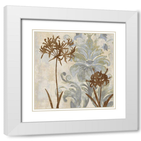 Floral Oasis II White Modern Wood Framed Art Print with Double Matting by Lange, Erin