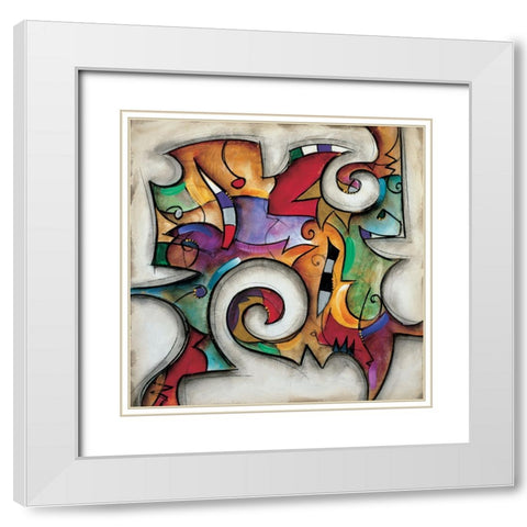 Swirl I White Modern Wood Framed Art Print with Double Matting by Waugh, Eric
