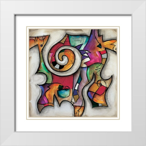 Swirl II White Modern Wood Framed Art Print with Double Matting by Waugh, Eric