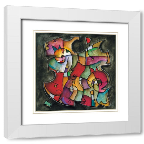 Noir Duet I White Modern Wood Framed Art Print with Double Matting by Waugh, Eric