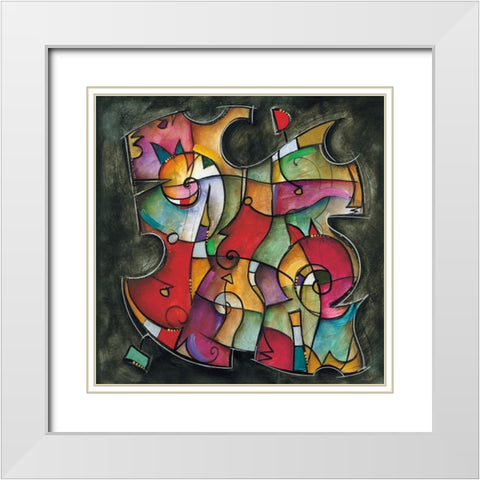Noir Duet I White Modern Wood Framed Art Print with Double Matting by Waugh, Eric