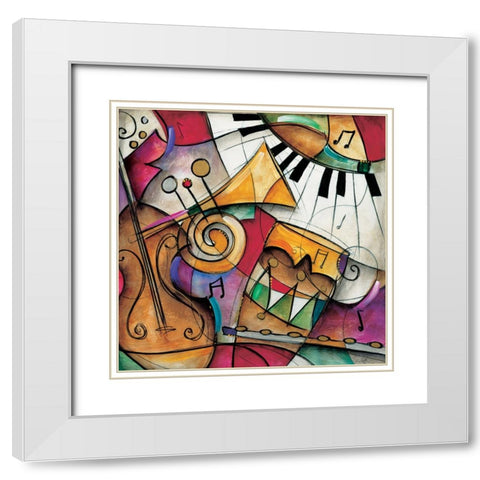 Jazz it Up I White Modern Wood Framed Art Print with Double Matting by Waugh, Eric