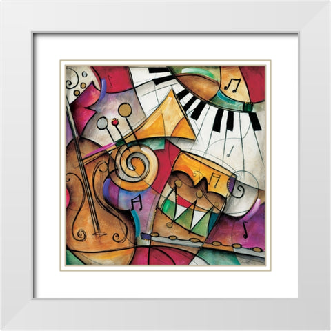Jazz it Up I White Modern Wood Framed Art Print with Double Matting by Waugh, Eric