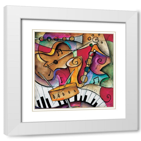 Jazz it Up II White Modern Wood Framed Art Print with Double Matting by Waugh, Eric