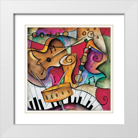 Jazz it Up II White Modern Wood Framed Art Print with Double Matting by Waugh, Eric