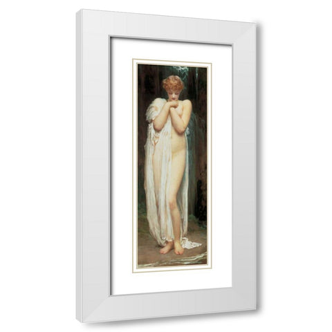 The Nymph of the River White Modern Wood Framed Art Print with Double Matting by Leighton, Frederic