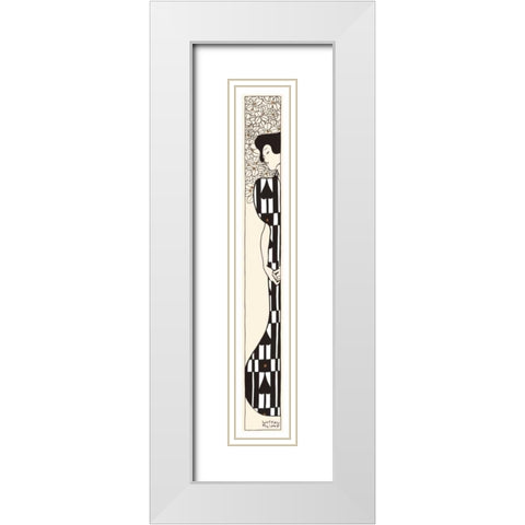 Silhouette 1 White Modern Wood Framed Art Print with Double Matting by Klimt, Gustav
