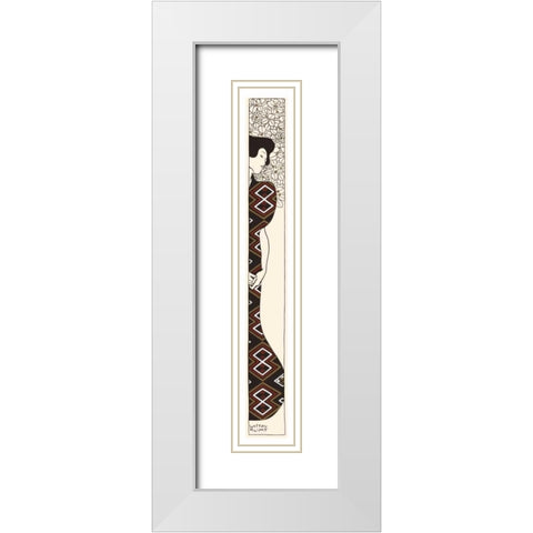 Silhouette 2 White Modern Wood Framed Art Print with Double Matting by Klimt, Gustav