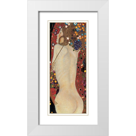 Sea Serpents IV White Modern Wood Framed Art Print with Double Matting by Klimt, Gustav