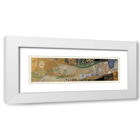 Sea Serpents I White Modern Wood Framed Art Print with Double Matting by Klimt, Gustav
