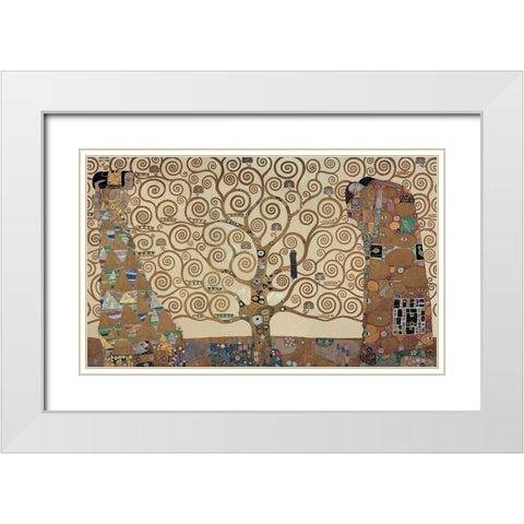 The Tree of Life - Stoclet F White Modern Wood Framed Art Print with Double Matting by Klimt, Gustav