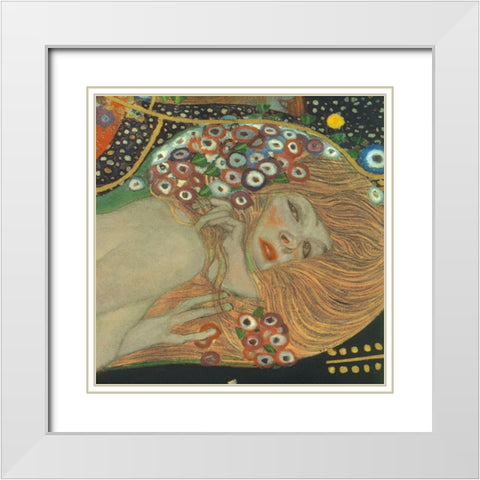 Sea Serpents III White Modern Wood Framed Art Print with Double Matting by Klimt, Gustav