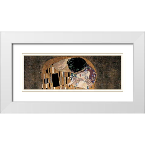 Il bacio White Modern Wood Framed Art Print with Double Matting by Klimt, Gustav
