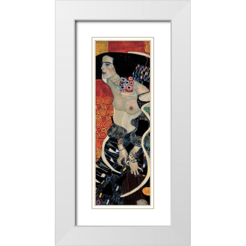 Judith II White Modern Wood Framed Art Print with Double Matting by Klimt, Gustav