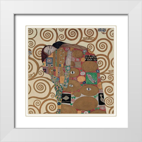 Fulfillment White Modern Wood Framed Art Print with Double Matting by Klimt, Gustav