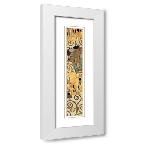 Klimt Panel I White Modern Wood Framed Art Print with Double Matting by Klimt, Gustav