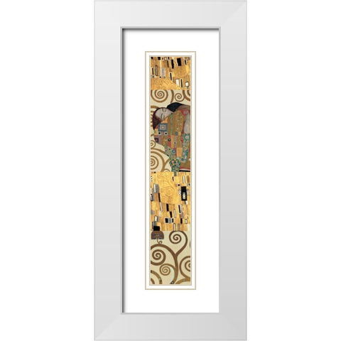 Klimt Panel I White Modern Wood Framed Art Print with Double Matting by Klimt, Gustav