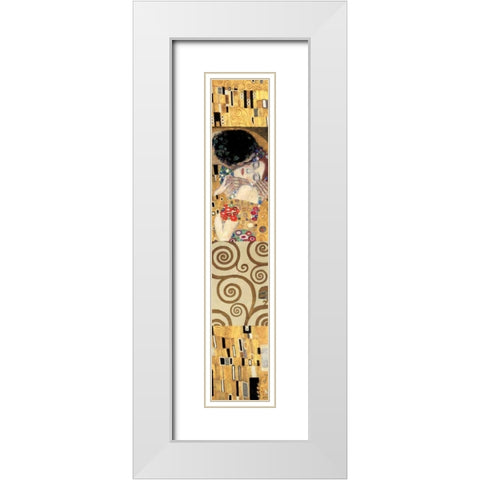 Klimt Panel II White Modern Wood Framed Art Print with Double Matting by Klimt, Gustav