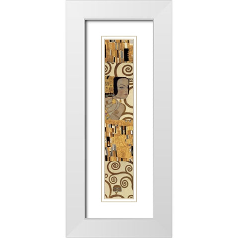 Klimt Panel III White Modern Wood Framed Art Print with Double Matting by Klimt, Gustav