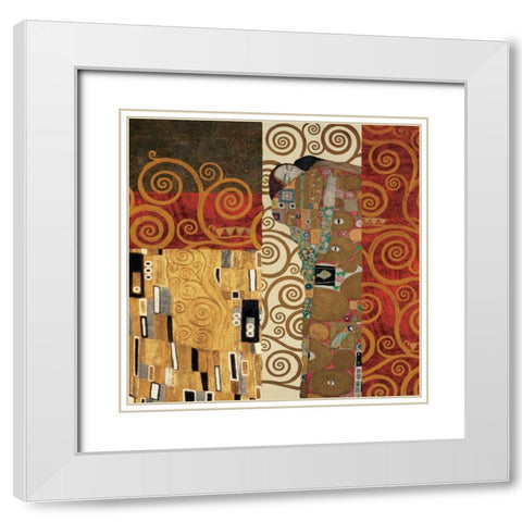 Klimt Details White Modern Wood Framed Art Print with Double Matting by Klimt, Gustav