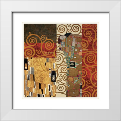 Klimt Details White Modern Wood Framed Art Print with Double Matting by Klimt, Gustav