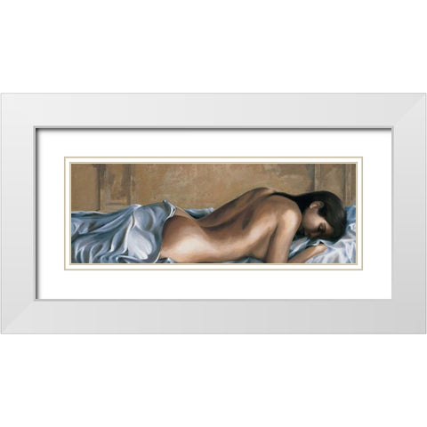 Tenerezza White Modern Wood Framed Art Print with Double Matting by Mariani, Giorgio