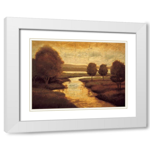 The Waters Edge II White Modern Wood Framed Art Print with Double Matting by Williams, Gregory