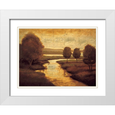 The Waters Edge II White Modern Wood Framed Art Print with Double Matting by Williams, Gregory