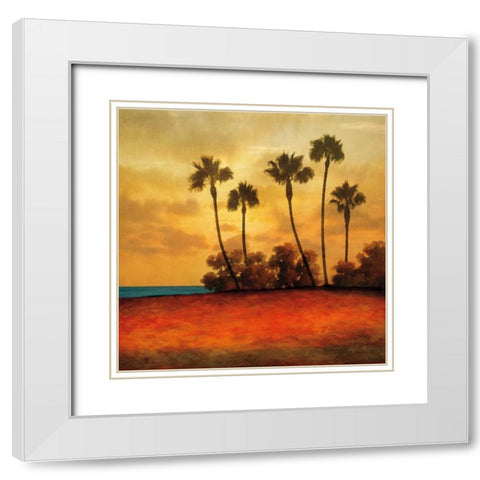Las Palmas I White Modern Wood Framed Art Print with Double Matting by Williams, Gregory