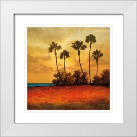 Las Palmas I White Modern Wood Framed Art Print with Double Matting by Williams, Gregory