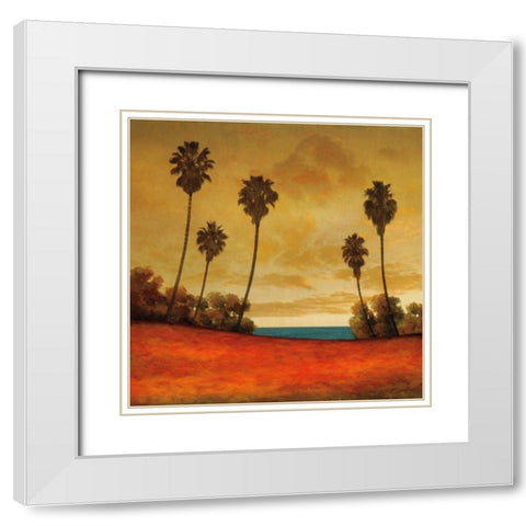 Las Palmas II White Modern Wood Framed Art Print with Double Matting by Williams, Gregory