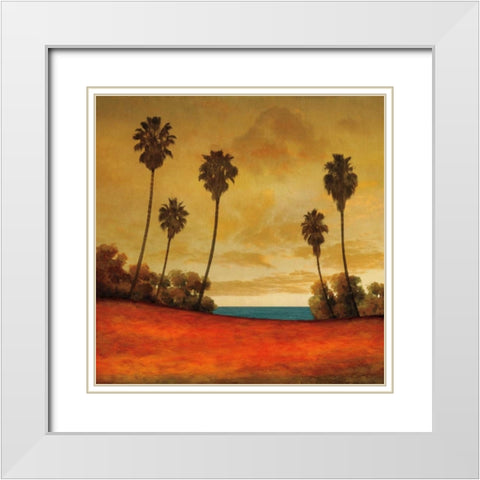 Las Palmas II White Modern Wood Framed Art Print with Double Matting by Williams, Gregory