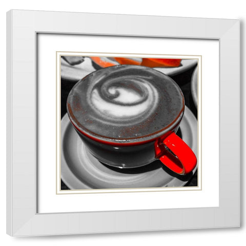 Latte Swirl  White Modern Wood Framed Art Print with Double Matting by Bannon, Heidi