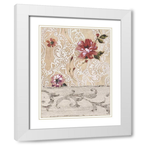 Panneau Neoclassique II White Modern Wood Framed Art Print with Double Matting by Simon, Helene
