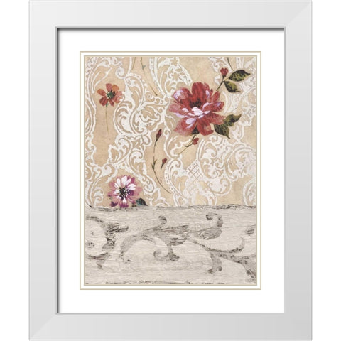 Panneau Neoclassique II White Modern Wood Framed Art Print with Double Matting by Simon, Helene