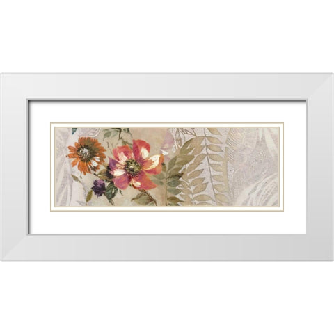 Florilege II White Modern Wood Framed Art Print with Double Matting by Simon, Helene