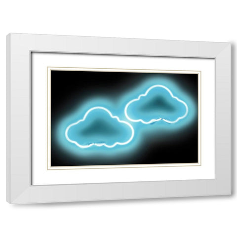 Neon Clouds AB White Modern Wood Framed Art Print with Double Matting by Carr, Hailey
