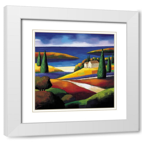 Central Coast I White Modern Wood Framed Art Print with Double Matting by Clarke, Janine