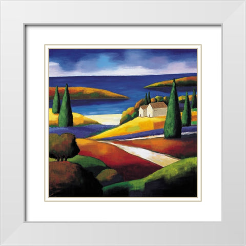 Central Coast I White Modern Wood Framed Art Print with Double Matting by Clarke, Janine