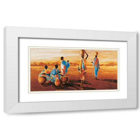 Apres-midi en Afrique White Modern Wood Framed Art Print with Double Matting by Beaumont, Jaques