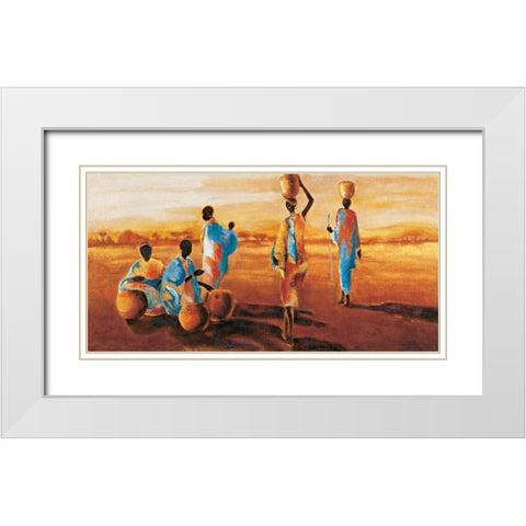 Apres-midi en Afrique White Modern Wood Framed Art Print with Double Matting by Beaumont, Jaques