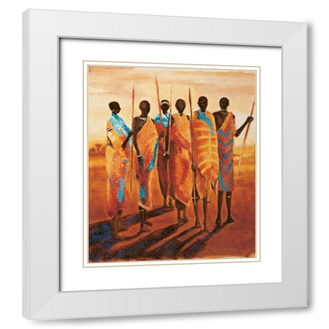 Les gardiens de la terre White Modern Wood Framed Art Print with Double Matting by Beaumont, Jaques