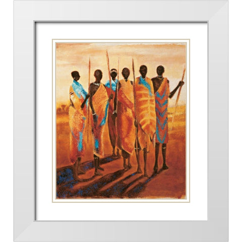 Les gardiens de la terre White Modern Wood Framed Art Print with Double Matting by Beaumont, Jaques