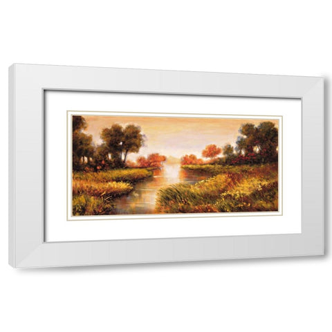 Pond at Daybreak White Modern Wood Framed Art Print with Double Matting by Leonard, Jeffrey
