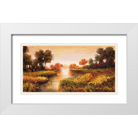 Pond at Daybreak White Modern Wood Framed Art Print with Double Matting by Leonard, Jeffrey