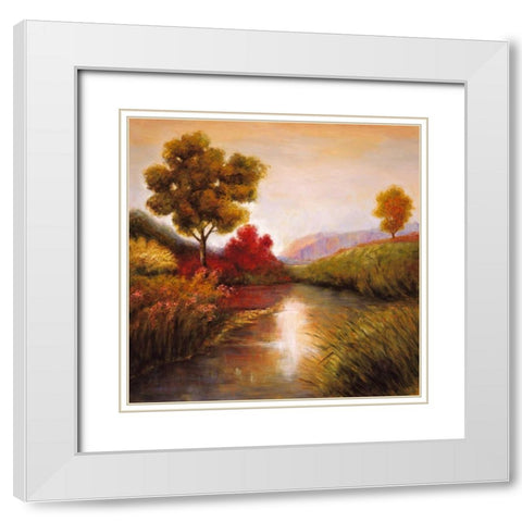 Idyllic I White Modern Wood Framed Art Print with Double Matting by Leonard, Jeffrey