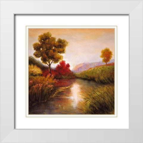 Idyllic I White Modern Wood Framed Art Print with Double Matting by Leonard, Jeffrey