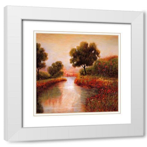 Idyllic II White Modern Wood Framed Art Print with Double Matting by Leonard, Jeffrey