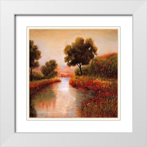 Idyllic II White Modern Wood Framed Art Print with Double Matting by Leonard, Jeffrey