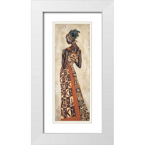 Femme Africaine II White Modern Wood Framed Art Print with Double Matting by Leconte, Jacques